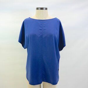 Calvin Klein Jeans Scoop Neck Blouse Top Navy Blue Women"s Size M
